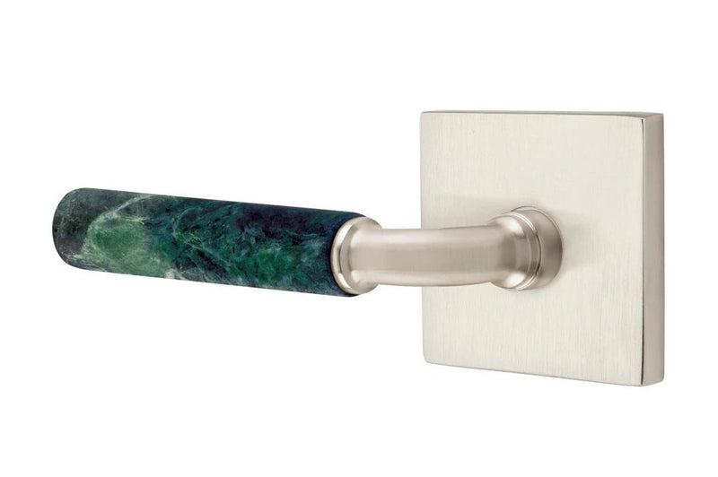 Emtek Select R-Bar Green Marble Lever with Square Rosette in finish