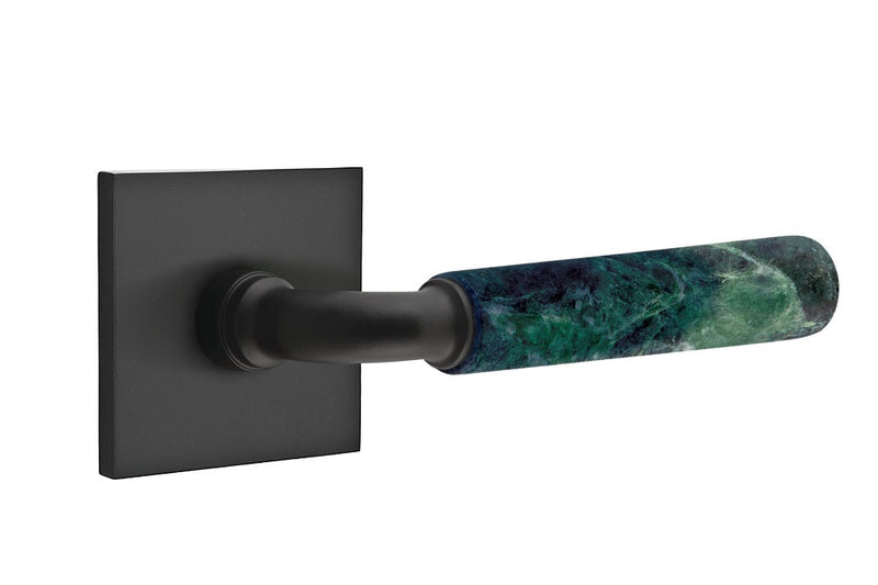 Emtek Select R-Bar Green Marble Lever with Square Rosette in finish