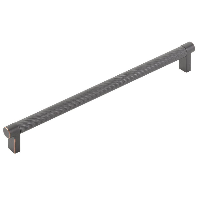 Emtek Select Rectangular Stem Knurled Cabinet Pull, 10" C-to-C in Oil Rubbed Bronze finish