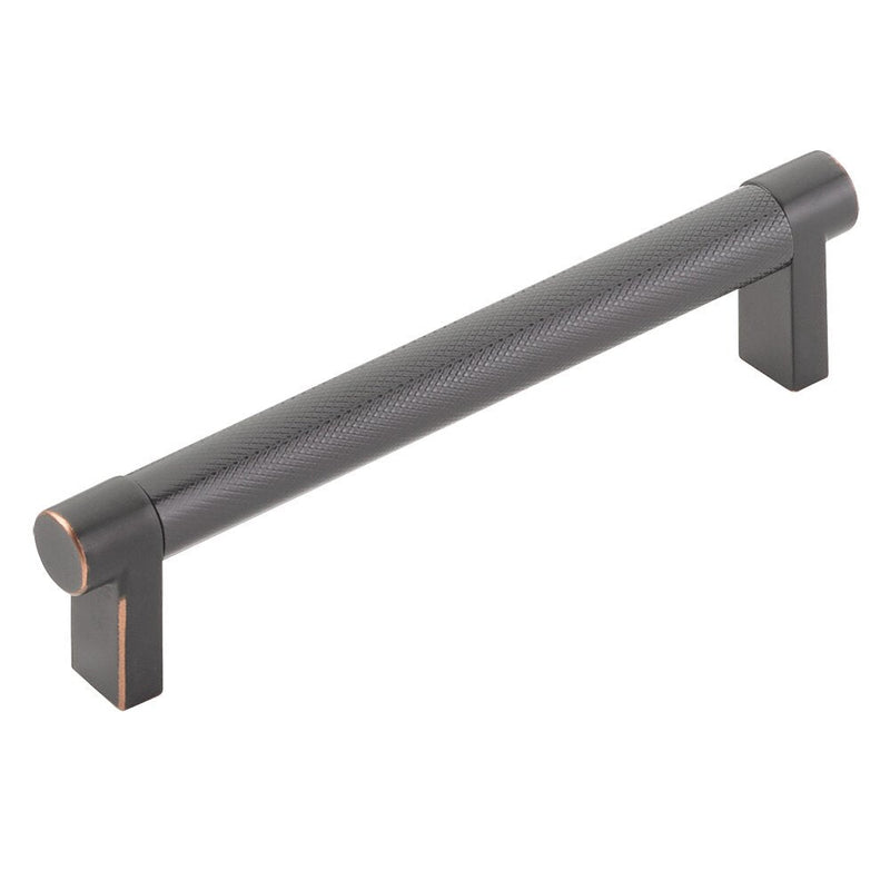 Emtek Select Rectangular Stem Knurled Cabinet Pull, 5" C-to-C in Oil Rubbed Bronze finish