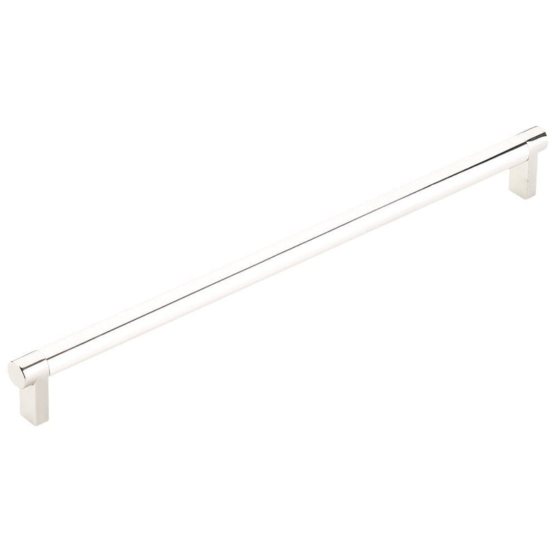 The Emtek Select Rectangular Stem Smooth Appliance Pull in Lifetime Polished Nickel finish