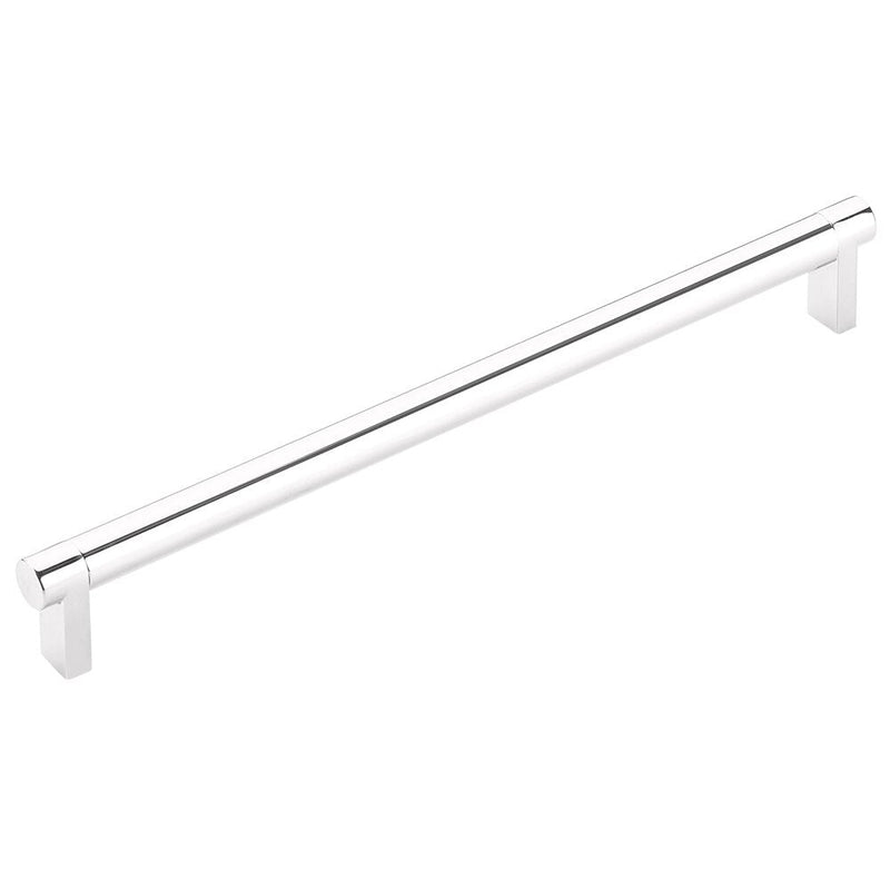 Emtek Select Rectangular Stem Smooth Cabinet Pull, 10" C-to-C in Polished Chrome finish