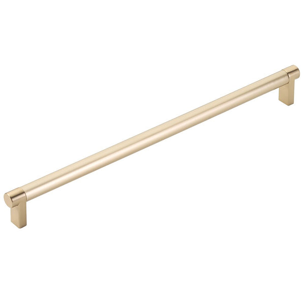 Emtek Select Rectangular Stem Smooth Cabinet Pull, 12" C-to-C in Satin Brass finish