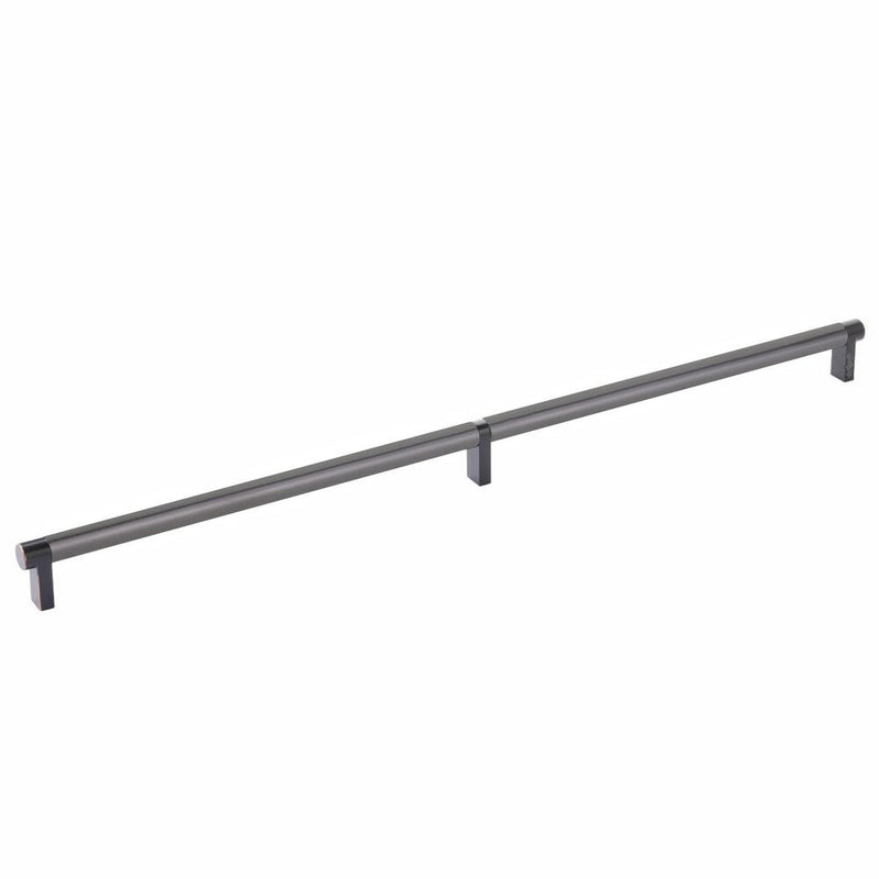 Emtek Select Rectangular Stem Smooth Cabinet Pull, 20" C-to-C in Flat Black finish