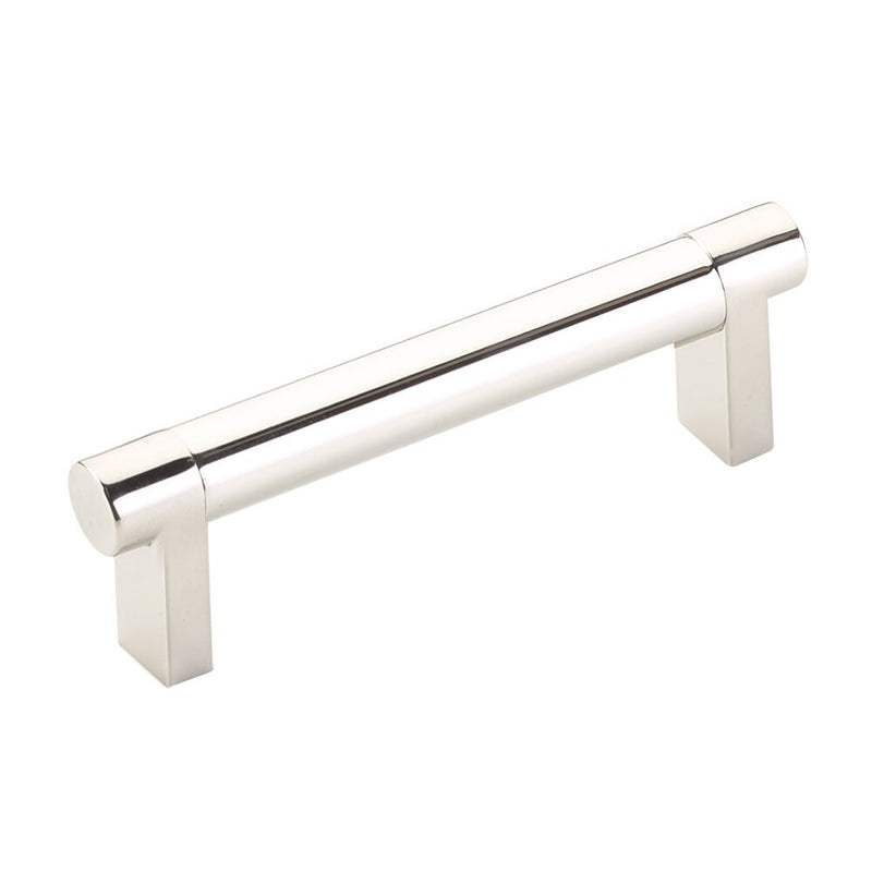 Emtek Select Rectangular Stem Smooth Cabinet Pull, 3 1/2" C-to-C in Lifetime Polished Nickel finish