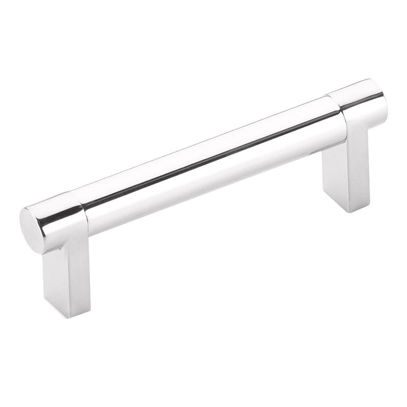 Emtek Select Rectangular Stem Smooth Cabinet Pull, 3 1/2" C-to-C in Polished Chrome finish