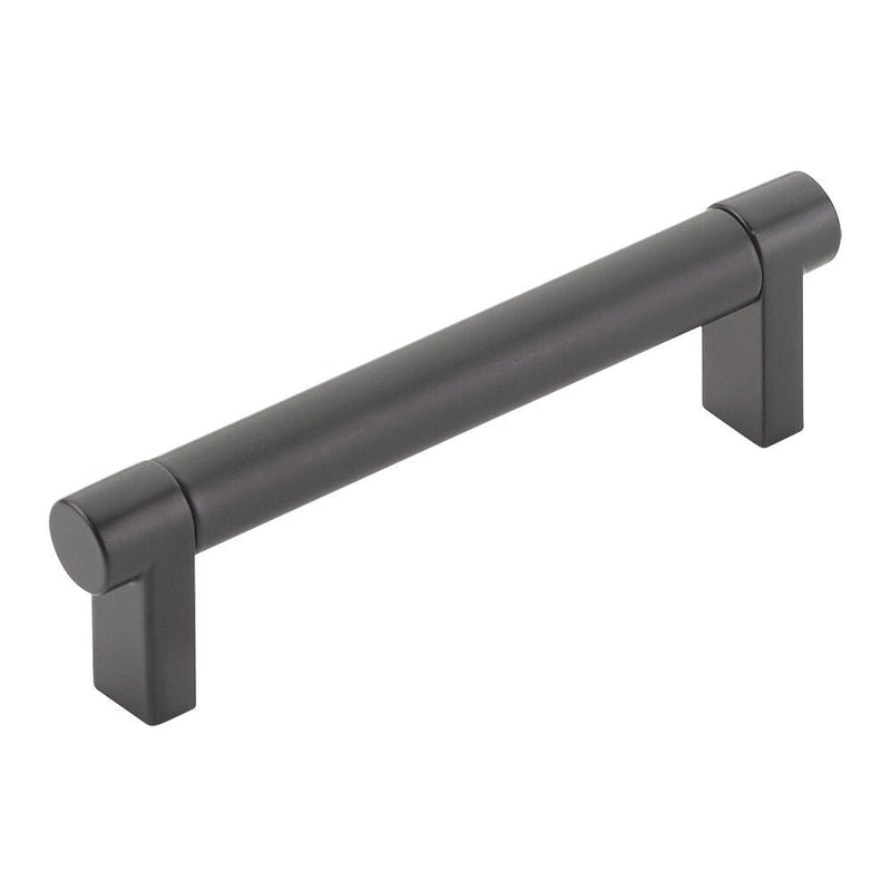 Emtek Select Rectangular Stem Smooth Cabinet Pull, 4" C-to-C in Flat Black finish