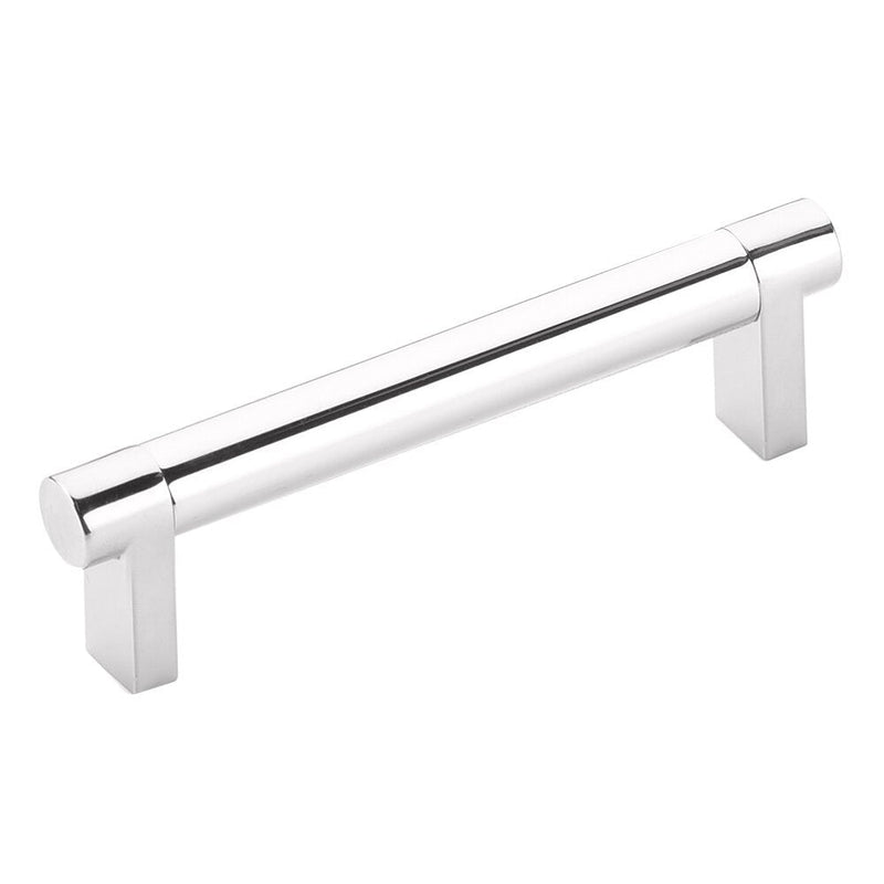 Emtek Select Rectangular Stem Smooth Cabinet Pull, 4" C-to-C in Polished Chrome finish