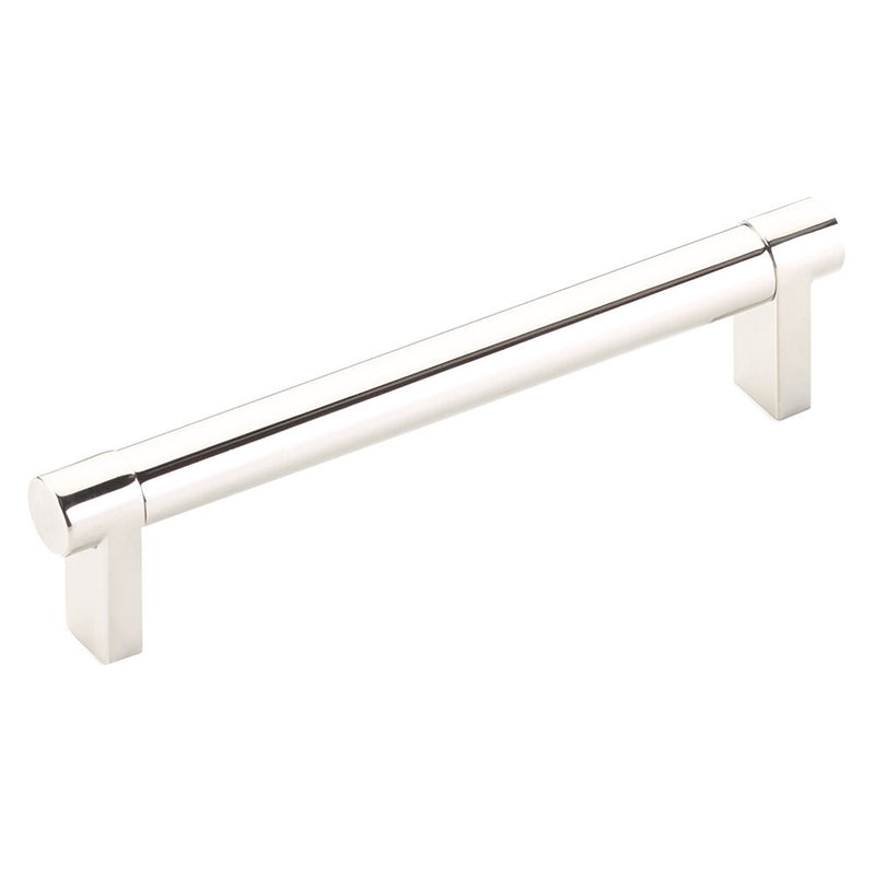 Emtek Select Rectangular Stem Smooth Cabinet Pull, 5" C-to-C in Lifetime Polished Nickel finish