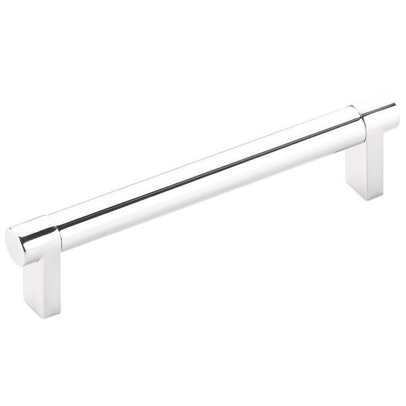 Emtek Select Rectangular Stem Smooth Cabinet Pull, 5" C-to-C in Polished Chrome finish