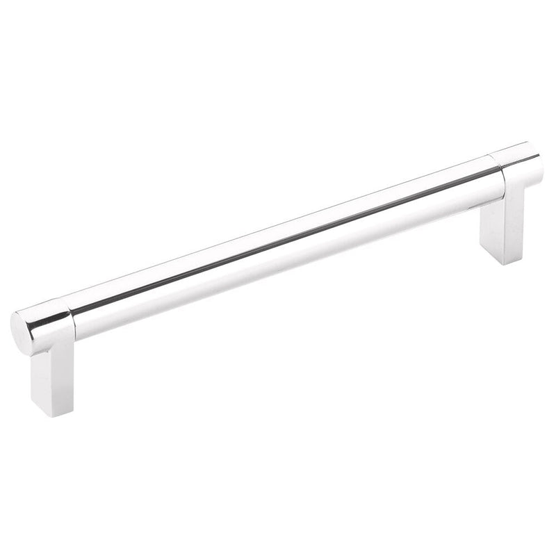 Emtek Select Rectangular Stem Smooth Cabinet Pull, 6" C-to-C in Polished Chrome finish