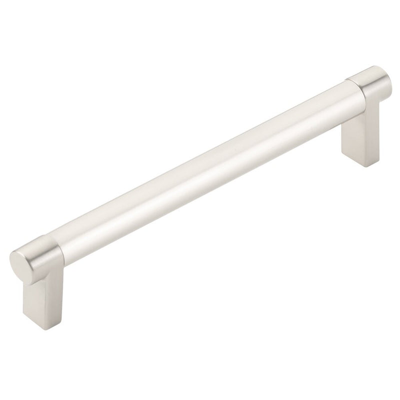 Emtek Select Rectangular Stem Smooth Cabinet Pull, 6" C-to-C in Satin Nickel finish