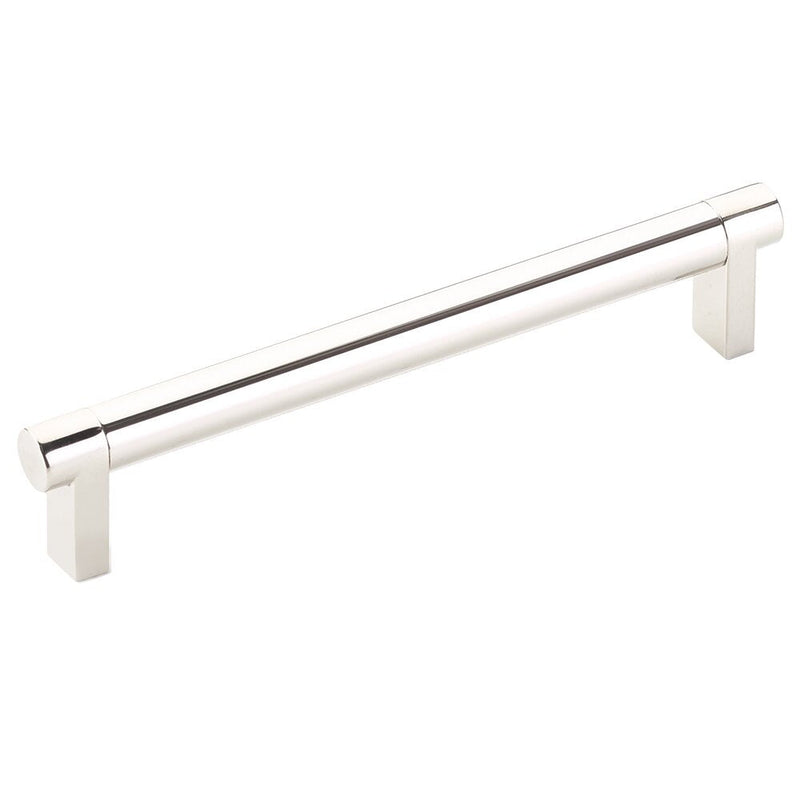 The Emtek Select Rectangular Stem Smooth Cabinet Pull in Lifetime Polished Nickel finish