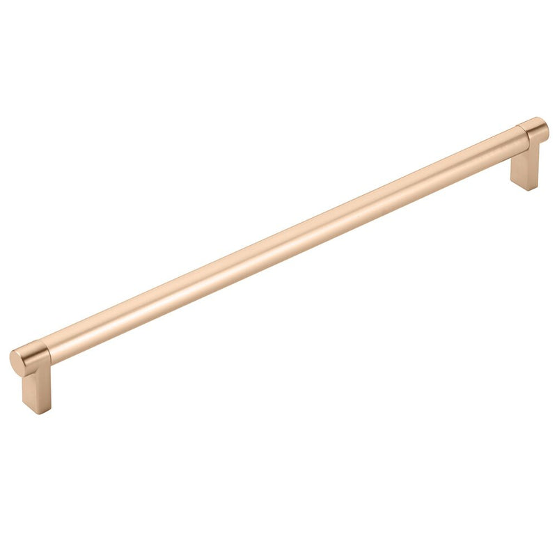 The Emtek Select Rectangular Stem Smooth Cabinet Pull in Satin Copper finish