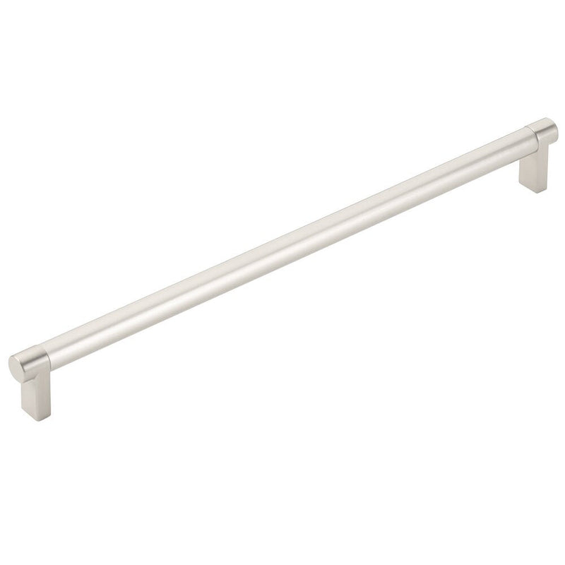 The Emtek Select Rectangular Stem Smooth Cabinet Pull in Satin Nickel finish