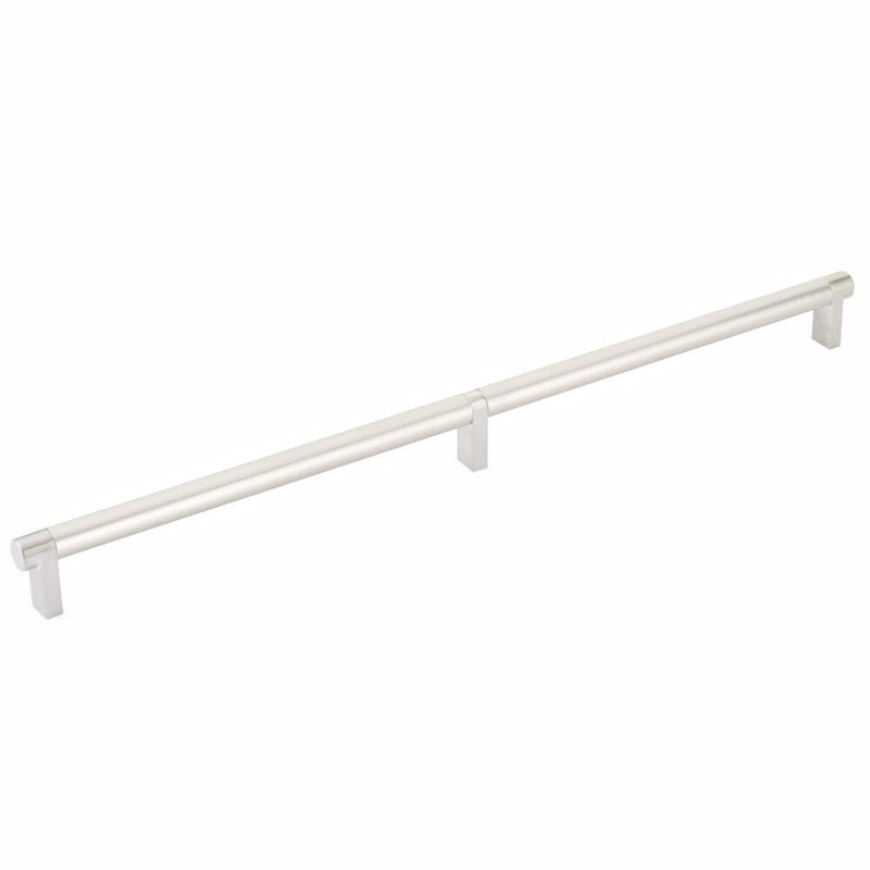 The Emtek Select Rectangular Stem Smooth Cabinet Pull in Satin Nickel finish