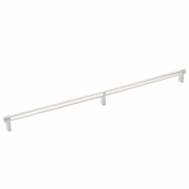 The Emtek Select Rectangular Stem Smooth Cabinet Pull in Satin Nickel finish