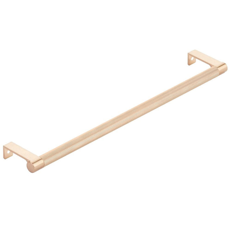 The Emtek Select Round Knurled Cabinet Edge Pull in Satin Copper finish