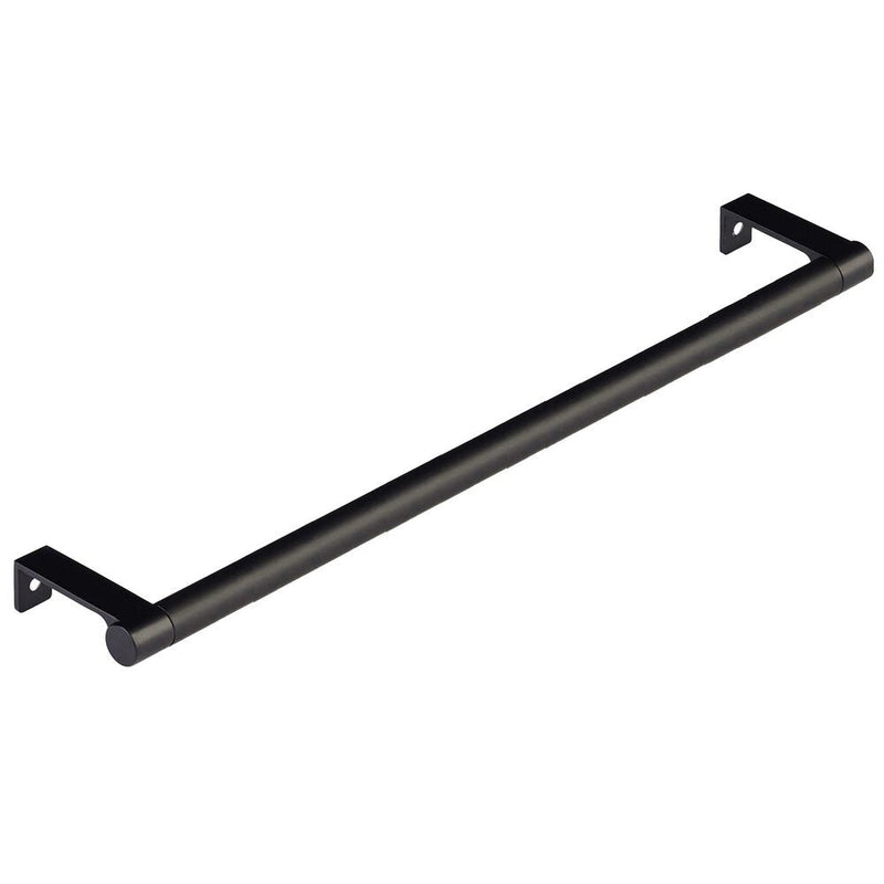 Emtek Select Round Smooth Cabinet Edge Pull, 12 1/4" C-to-C in Flat Black finish