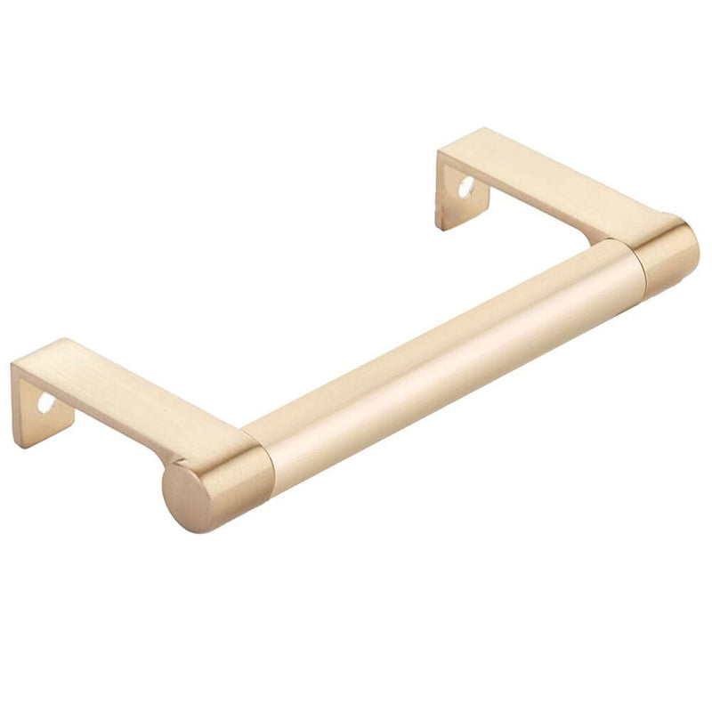 Emtek Select Round Smooth Cabinet Edge Pull, 4 1/4" C-to-C in Satin Brass finish