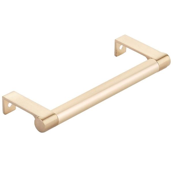 Emtek Select Round Smooth Cabinet Edge Pull, 5 1/4" C-to-C in Satin Brass finish