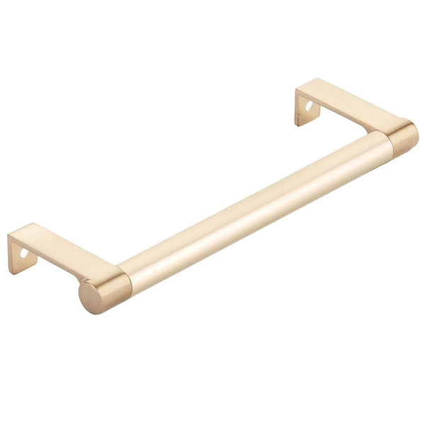 Emtek Select Round Smooth Cabinet Edge Pull, 6 1/4" C-to-C in Satin Brass finish