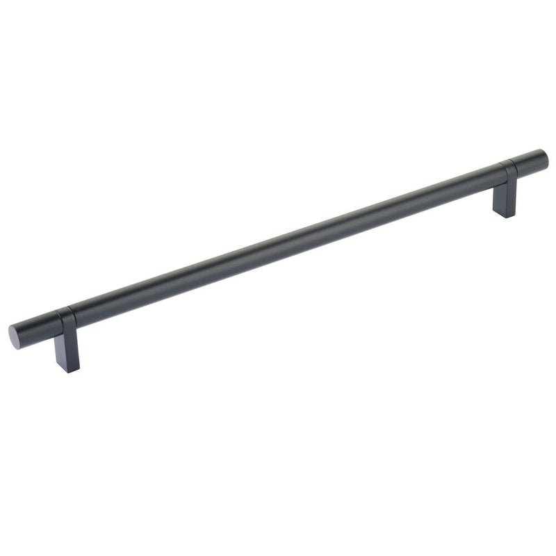 Emtek Select Smooth Cabinet Bar Pull, 12" C-to-C in Flat Black finish