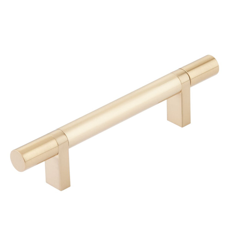 The Emtek Select Smooth Cabinet Bar Pull in Satin Brass finish