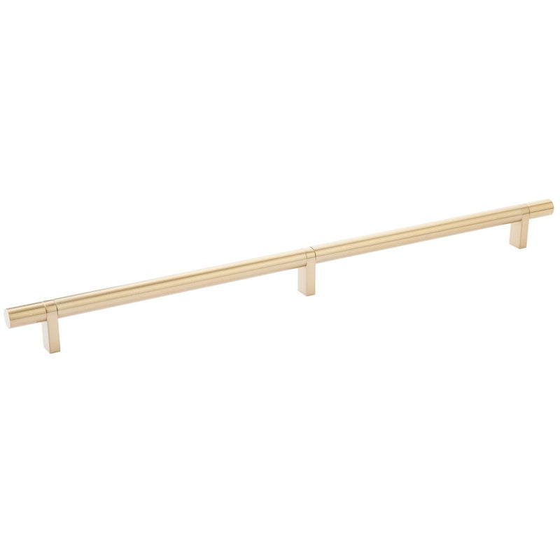 The Emtek Select Smooth Cabinet Bar Pull in Satin Brass finish