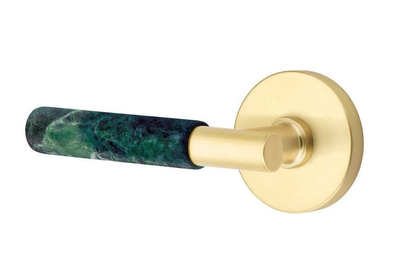 Emtek Select T-Bar Green Marble Lever with Disk Rosette in finish