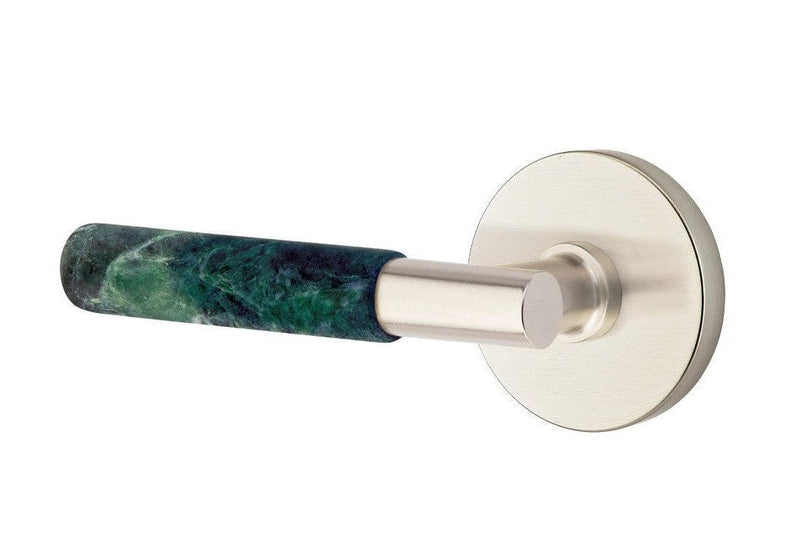 Emtek Select T-Bar Green Marble Lever with Disk Rosette in finish