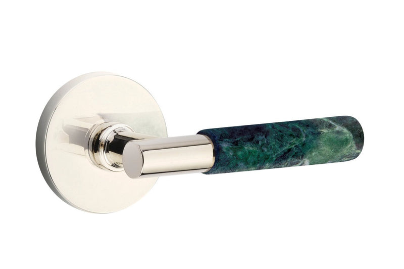 Emtek Select T-Bar Green Marble Lever with Disk Rosette in finish