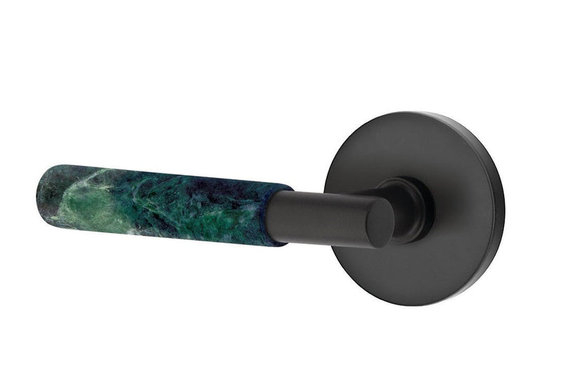 Emtek Select T-Bar Green Marble Lever with Disk Rosette in finish