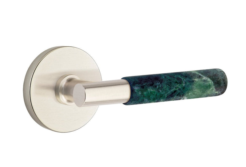 Emtek Select T-Bar Green Marble Lever with Disk Rosette in finish