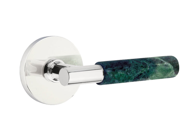 Emtek Select T-Bar Green Marble Lever with Disk Rosette in finish