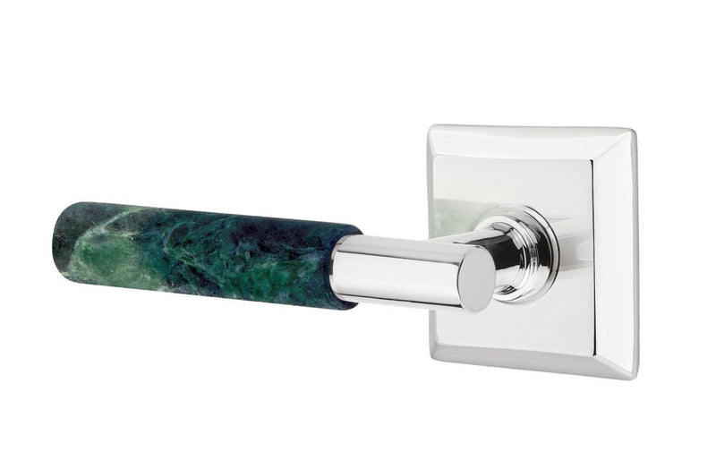 Emtek Select T-Bar Green Marble Lever with Quincy Rosette in finish