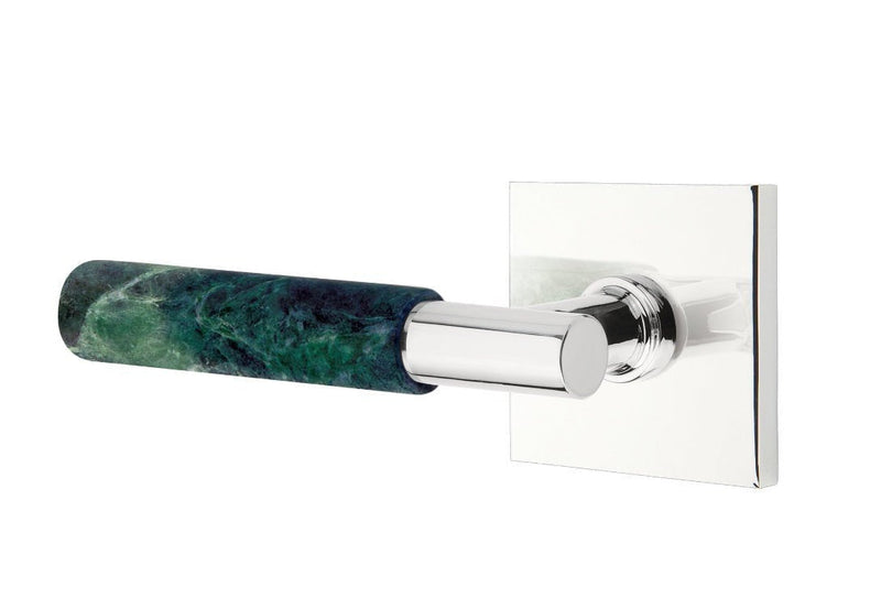 Emtek Select T-Bar Green Marble Lever with Square Rosette in finish