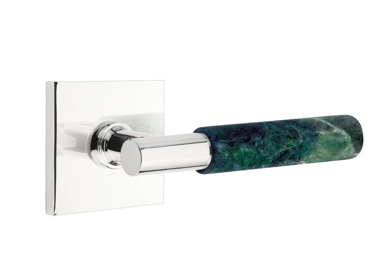 Emtek Select T-Bar Green Marble Lever with Square Rosette in finish