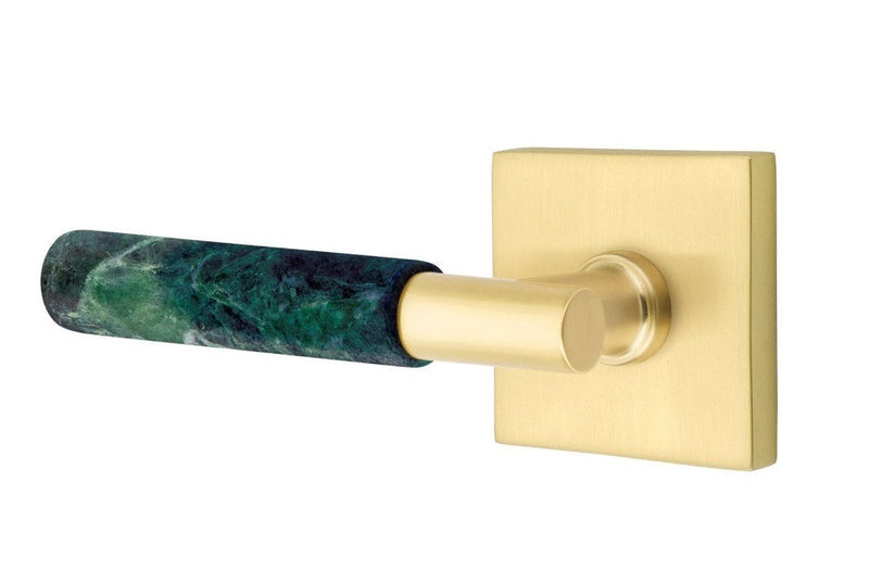 Emtek Select T-Bar Green Marble Lever with Square Rosette in finish