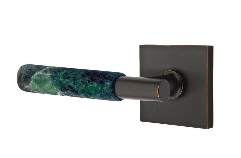 Emtek Select T-Bar Green Marble Lever with Square Rosette in finish