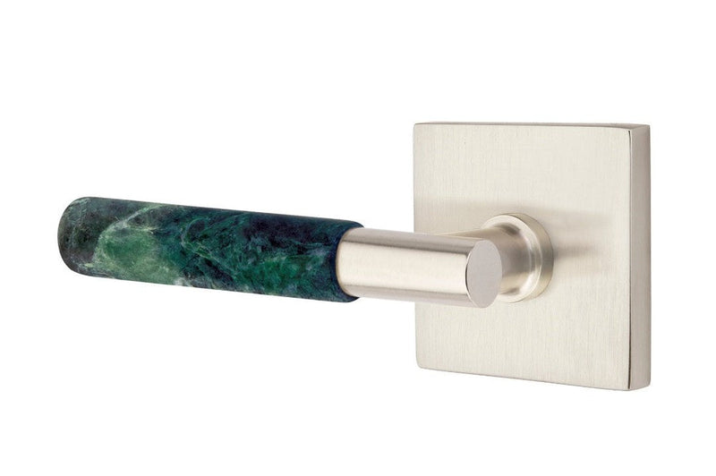 Emtek Select T-Bar Green Marble Lever with Square Rosette in finish