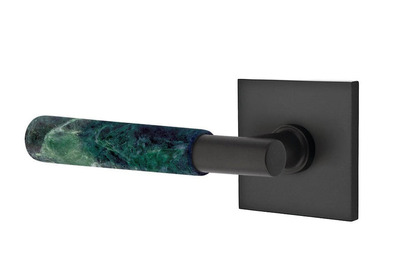 Emtek Select T-Bar Green Marble Lever with Square Rosette in finish