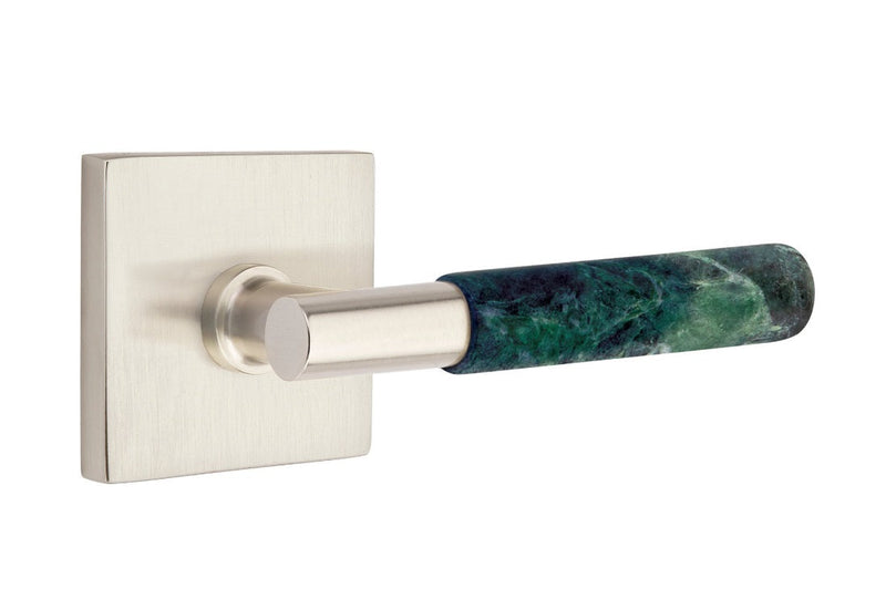 Emtek Select T-Bar Green Marble Lever with Square Rosette in finish