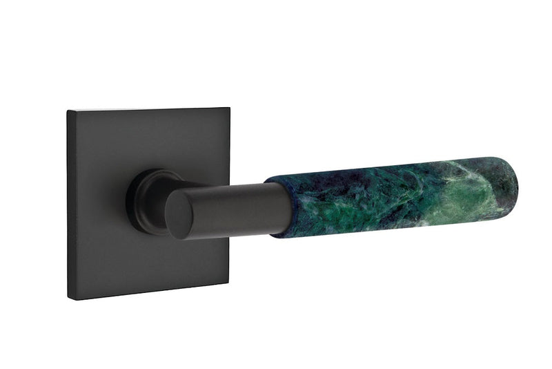 Emtek Select T-Bar Green Marble Lever with Square Rosette in finish