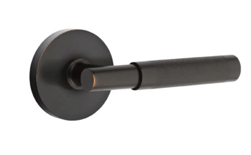 Emtek Select T-Bar Knurled Lever with Disk Rosette in Oil Rubbed Bronze finish