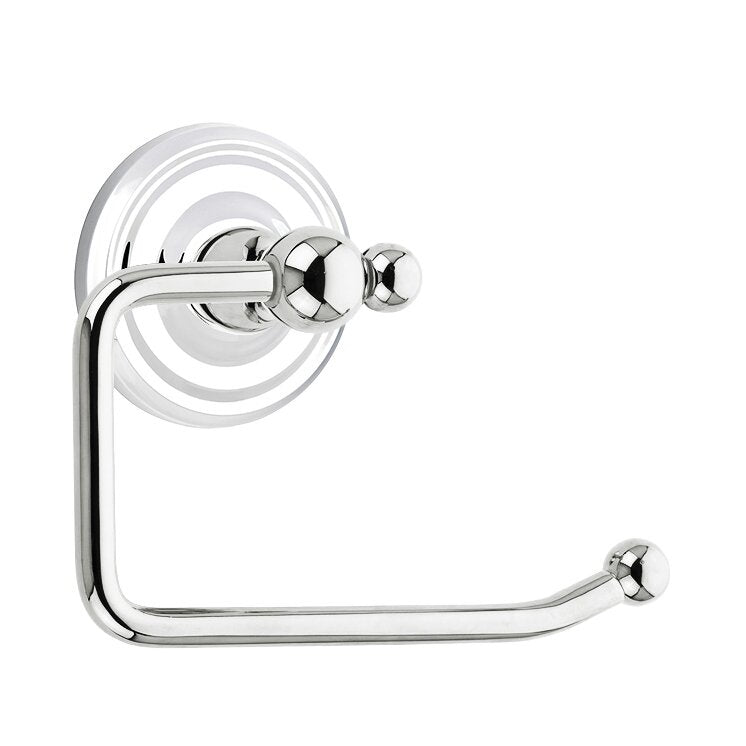 Emtek Traditional Brass Paper Holder - Bar Style (3 3/8" Projection) With Small Regular Rosette in Polished Chrome finish