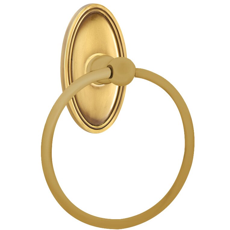 Emtek Traditional Brass Towel Ring (6 7/8" Overall) With Oval Rosette in French Antique finish