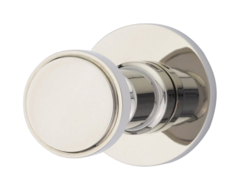 Emtek Transitional Brass Single Robe Hook With Small Disc Rosette in Lifetime Polished Nickel finish