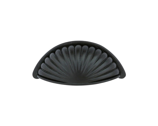 Emtek Tuscany Bronze Fluted Bin Pull, 3" Center to Center in Flat Black Bronze Patina finish