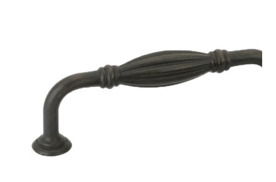 Emtek Tuscany Bronze Fluted Cabinet Pull, 3 1/2" Center to Center in Medium Bronze Patina finish